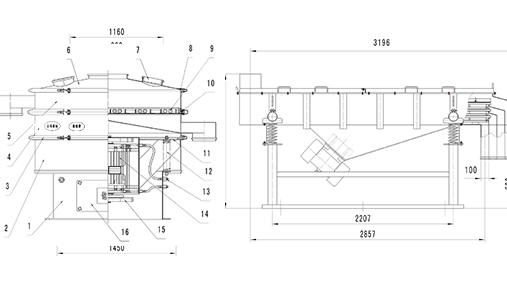 振動篩圖紙結(jié)構(gòu)圖原理圖